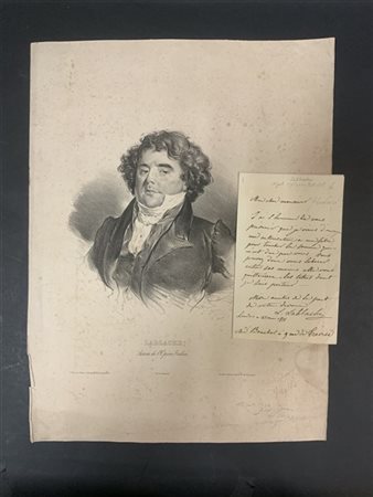 [OPERA, LABLACHE, Luigi]. Una lettera e un grande ritratto liografico di Lemerc