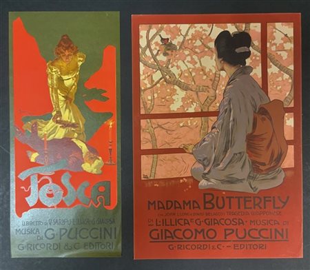 PUCCINI Giacomo. Due locandine per la tosca e la madama Butterfly