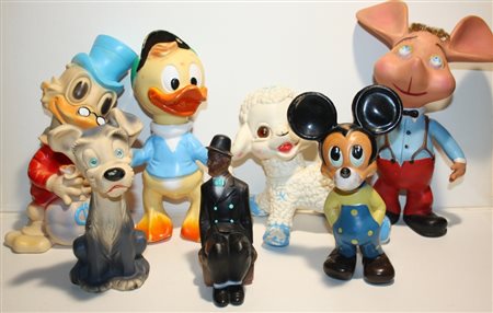 N. 7 PUPAZZI IN GOMMA (5 MARCATI WALT DISNEY)
