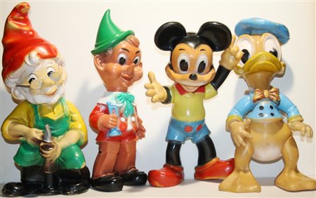 N.4 PUPAZZI IN GOMMA (2 MARCATI WALT DISNEY)
