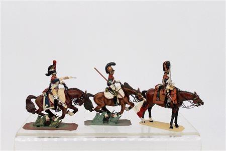 3 soldatini a cavallo in piombo (lead soldiers)