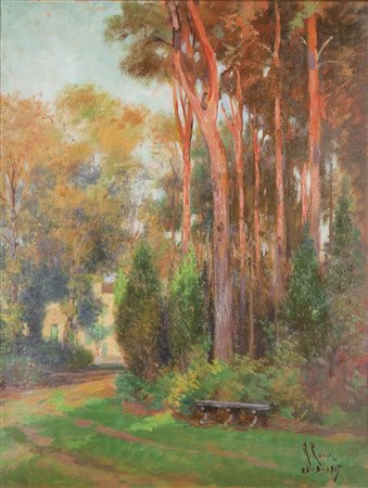 ROSSI ALBERTO (Torino 1858 – 1936) – "Paesaggio" 28/9/1917, 46,5x35,5 olio su...