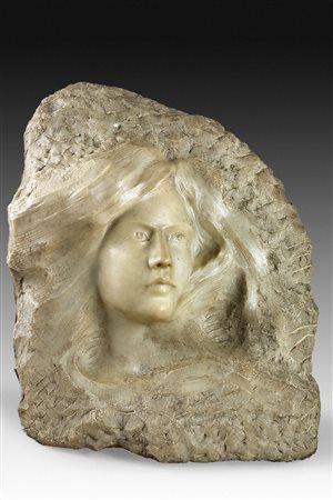 CARONI EMANUELE (Roncate (CO) 1826-?) - "Volto femminile" 1875 circa, H...