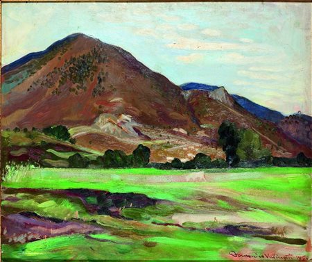 VALINOTTI DOMENICO (Torino 1899 – 1962) - "Le pendici del monte" 1950, 50x60...