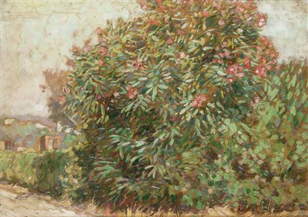ROMITI GINO (Livorno 1881 – 1967) - "Cespuglio in fiore", 30x40 olio su...