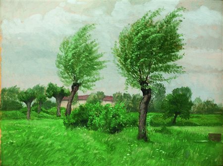 ROLLA ADOLFO (Buenos Aires 1899 - 1967 Torino) - "Inizio di temporale", 36x47...