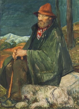 MUSITELLI GIULIO VITO (Bergamo 1901 - 1990 Milano) - "Il vecchio pastore"...