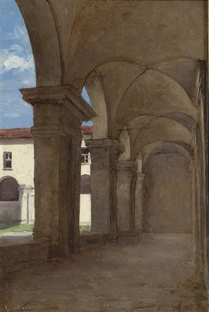 GHESIO VOLPENGO AMEDEO (1847 – 1889) - "Porticato del liceo San Francesco...