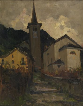 VELLAN FELICE (Torino 1889 – 1976) - "A Fobello (Val di Susa)" 1949, 50x40...