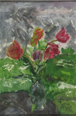 TALLONE GUIDO (Bergamo 1894 - 1967 Alpignano (TO)) - "Vaso di fiori", 80x50...