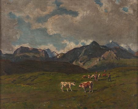 MONTEZEMOLO GUIDO (Mondovì (CN) 1878 - 1941 Torino) - "Pascolo alpino", 73x92...