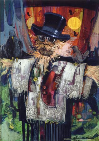 SESIA DELLA MERLA GIANNI (Torino 1934) - "Spaventapasseri" 1983, 70x50 olio...