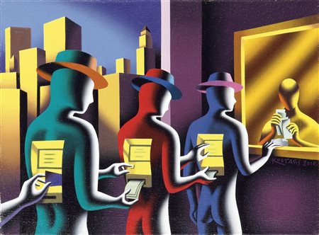 KOSTABI MARK (USA 1960) - "The payback" 2010, 30x40 olio su tela. Opera...