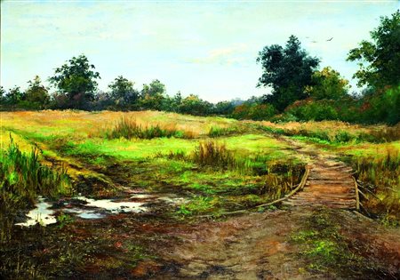 KLAPOUKH YURIY (Kharkov (Ucraina) 1963) - "Paesaggio", 50x70 olio su tela