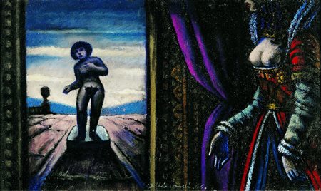 ALLIMANDI ENRICO (Torino 1910 – 1984) - "La grande scoperta" 1966, 33x54,5...