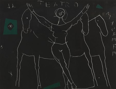 MARINI MARINO (Pistoia 1901 – 1980) - "Il teatro delle maschere", 48x65...