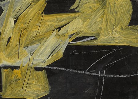 RUGGERI PIERO (Torino 1930 – 2009) - "Rocce e figura" 2004, 25x35 olio su...