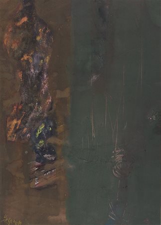 SPINOSA DOMENICO (Napoli 1916 – 2007) - "Senza titolo" 1961, 67x48 tempera su...