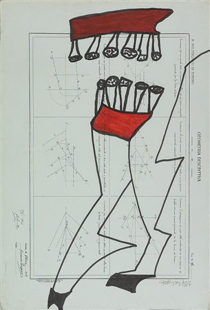 CAROLRAMA (Torino 1918) - "Senza titolo" 1997, 48x33 pennarelli indelebili su...