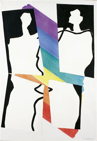 SURBONE MARIO (Treville (AL) 1932) - "Immagini" 1968, 100x70 tecnica mista su...