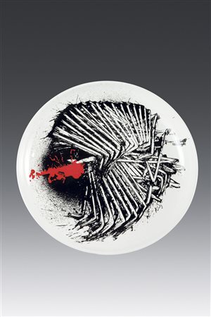 SCANAVINO EMILIO (Genova 1922 - 1986 Milano) - "Senza titolo", Diam. 32,5...