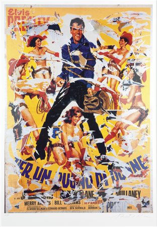 ROTELLA MIMMO (Catanzaro 1918 - 2006 Milano) - "Elvis" , 100x70 multiplo...