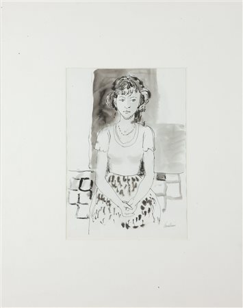 PAULUCCI ENRICO (Genova 1901 - 1999 Torino) - "Ragazza seduta" 1940 ca,...