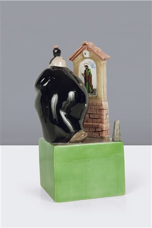 RONZAN ANTONIO - "Curato presso una cappelletta votiva", H 27x12 scultura in...