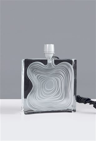 DAUM FRANCE - "Lampada" anni '60 , H 22x16,5 cristallo. Opera marcata alla base