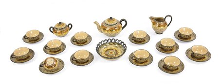 MOLARONI – PESARO - Servizio da the in ceramica decorata in policromia., 1930...