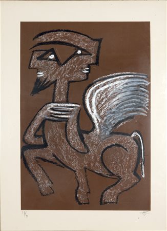 MATTA SEBASTIAN (RCH 1912 – 2002) - "Figura mitica", 72x49 litografia es....