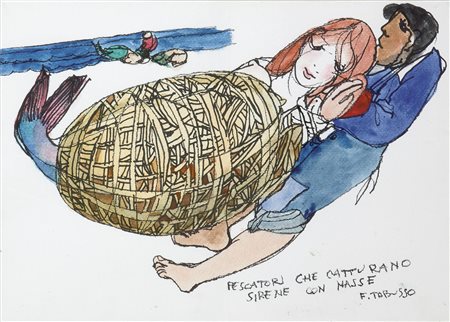 TABUSSO FRANCESCO (Sesto San Giovanni (MI) 1930) - "Pescatori che catturano...