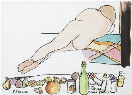 TABUSSO FRANCESCO (Sesto San Giovanni (MI) 1930) - "Quadro con modella nello...