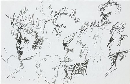 GUTTUSO RENATO (Bagheria (PA) 1911 - 1987 Roma) - "Personaggi" 1958,...