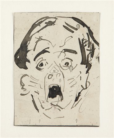 BONZAGNI AROLDO (Cento (FE) 1887 - 1918 Milano) - "Testa" 1915, 7,7x5,8 china...