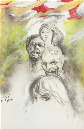 SUGHI ALBERTO (Cesena (FO) 1928) - "Per San Giuliano" anni '80 ca, 90x60 olio...