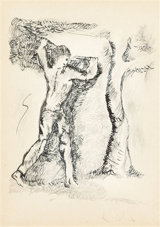 CHIA SANDRO (Firenze 1946) - "Figura", 28x20 china su carta. Opera firmata in...