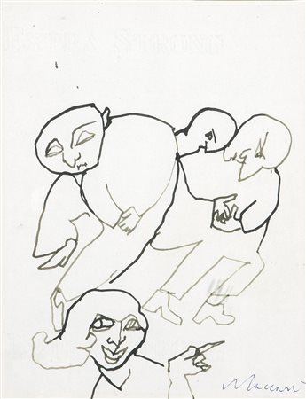 MACCARI MINO (Siena 1898 - 1989 Roma) - "Problema", 26,5x20,5 china su carta....