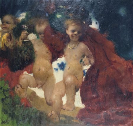 CARENA FELICE (Cumiana (TO) 1879 - 1966 Venezia) - "Putti ebbri danzanti",...