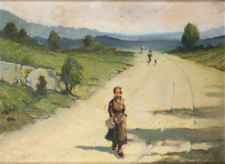 GUARLOTTI GIOVANNI (Galliate (NO) 1869 - 1954 Torino) - "Studio per paesaggio...