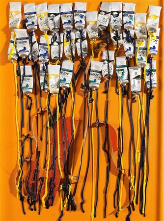 ARMAN ((ARMAND FERNANDEZ) F 1928 – 2005) - "Senza titolo" 2002, 80x60 violino...