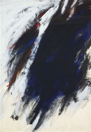 PARISOT ADRIANO (Torino 1912 – 2004) - "Senza titolo" 1961, 100x70 tempera su...