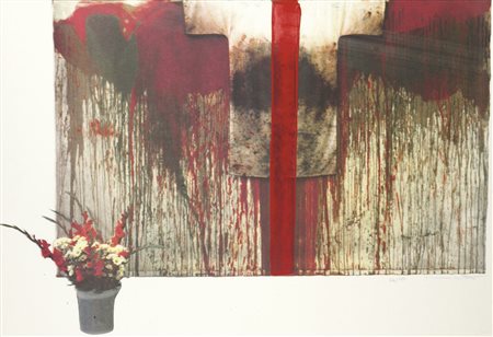 NITSCH HERMANN (Vienna 1938) - "Senza titolo" 1991, 71x101 cartoncino 67,5x98...