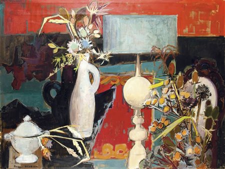 WORMS ROGER (1907-1980) - "Societaire -La Lampe Ancienne", 96x129 olio su...