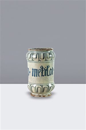 VASO DA FARMACIA - Arbarello in maiolica dipinta, Savona XIX secolo, h cm....