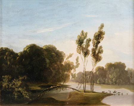 GIUSEPPE PIETRO BAGETTI Torino 1764 - 1831"Paesaggio con guado"