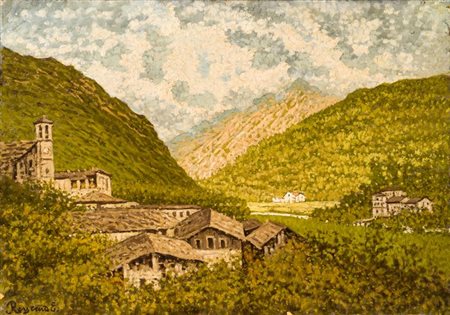 ENRICO REYCEND<BR>Torino 1855 - 1928<BR>"Quiete montanina" 1923