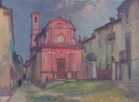 GIULIO BOETTO<BR>Torino 1894 - 1967<BR>"Chiesa di San Nicola a Saluzzo" 1947