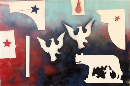 FRANCO ANGELI<BR>Roma 1935 - 1988<BR>"Simboli" 1975