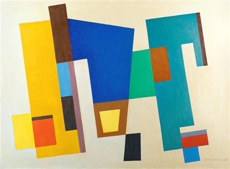 CARLA PRINA<BR>Como 1911- 2008 Villas-Burquin (CH)<BR>"Composizione astratta III" 1968